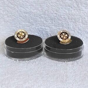 Pair of St. John Ambulance Metal & Enamel Pins!!